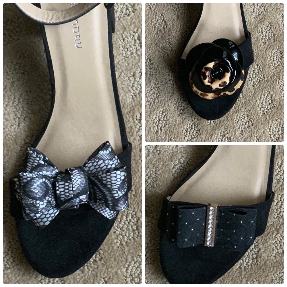 Bow & Flower Shoe Clips Set of 3 - Picture 2 of 6